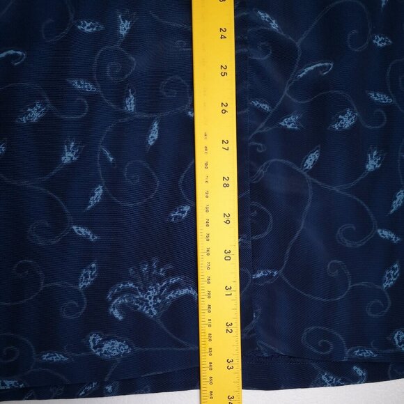 Scarlet Ladies Size 13/14 Navy w/ Pattern Made in Canada Sleeveless Midi Dress - Picture 8 of 8